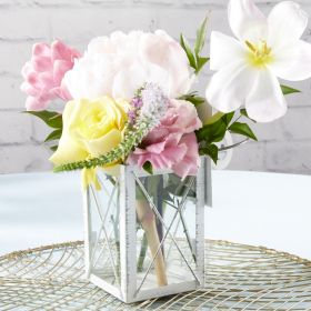 Luminous White Lantern Tea Light Holder - Medium