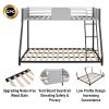 Metal Twin over Full Bunk Bed/ Heavy-duty Sturdy Metal/ Noise Reduced/ Safety Vent Board Guardrail/ CPC Certified/ No Box Spring Needed