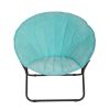 Velvet Seashell Saucer Folding Chair for Kids and Teens, Teal