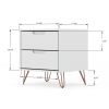 Manhattan Comfort Rockefeller 2.0 Mid-Century Modern 2-Drawer Nightstand in White