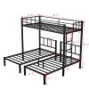 Twin over Twin & Twin Bunk Beds for 3, Twin XL over Twin & Twin Bunk Bed Metal Triple Bunk Bed