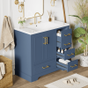 36-inch Traditional Bathroom Vanity with Resin Sink Combo Set,Bathroom Cabinet with Two Doors and Four Drawers